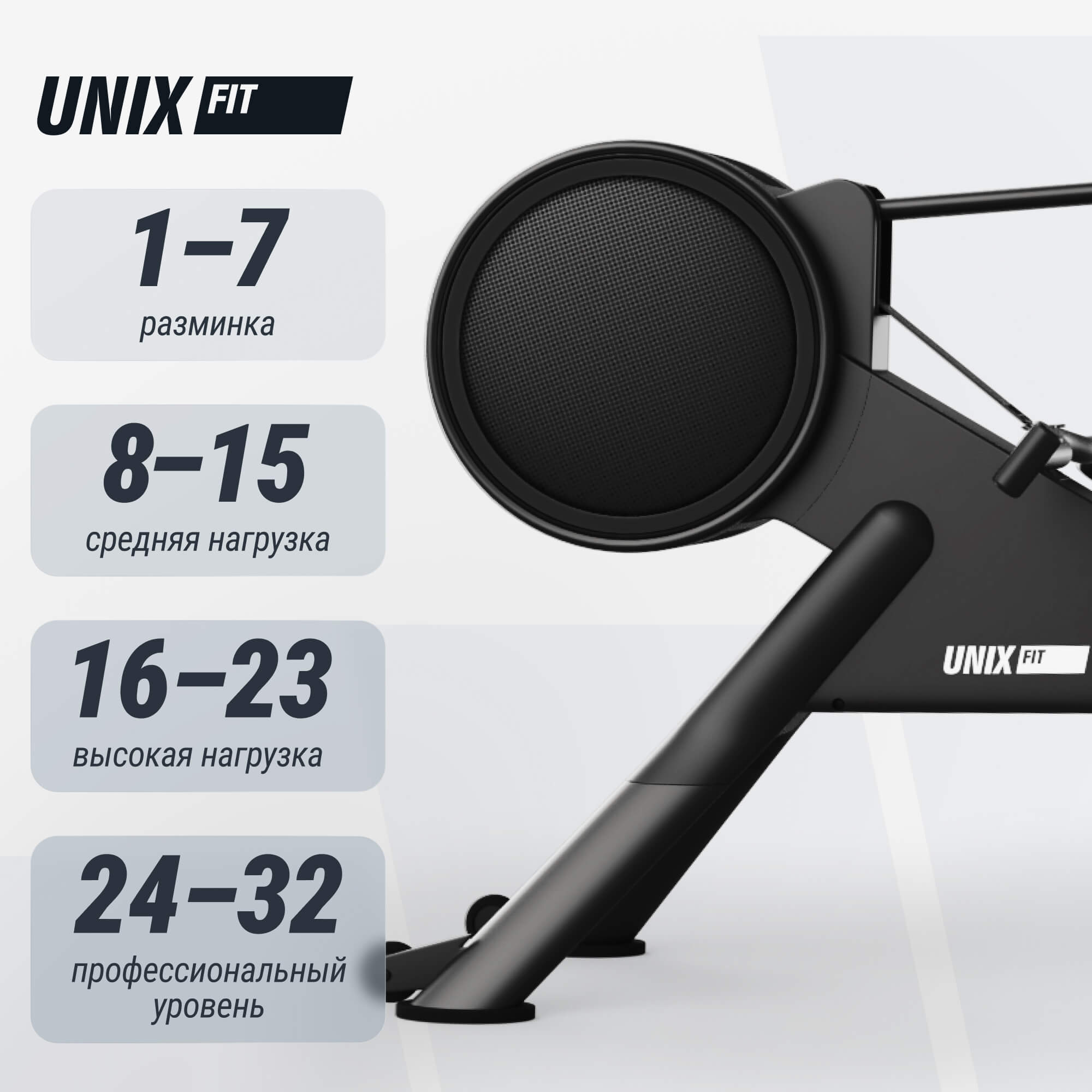 Гребной тренажер UnixFit Air Magnetic Rower-1100 PRO (10.1 TFT) RM1100PROTFT10