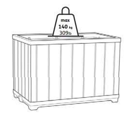 Кашпо-грядка прямоугольное высокое, темный кофе DECO RECTANGLE TALL PLANTER