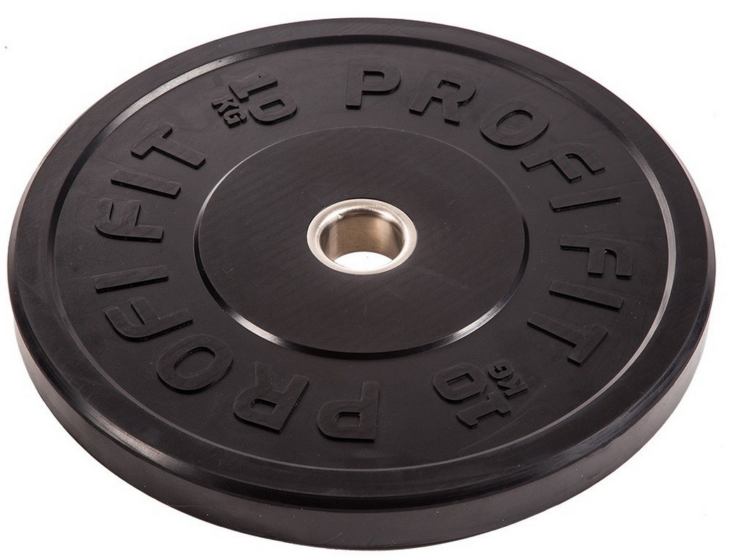 Диск для штанги каучуковый, черный, d51 10кг Profi-Fit