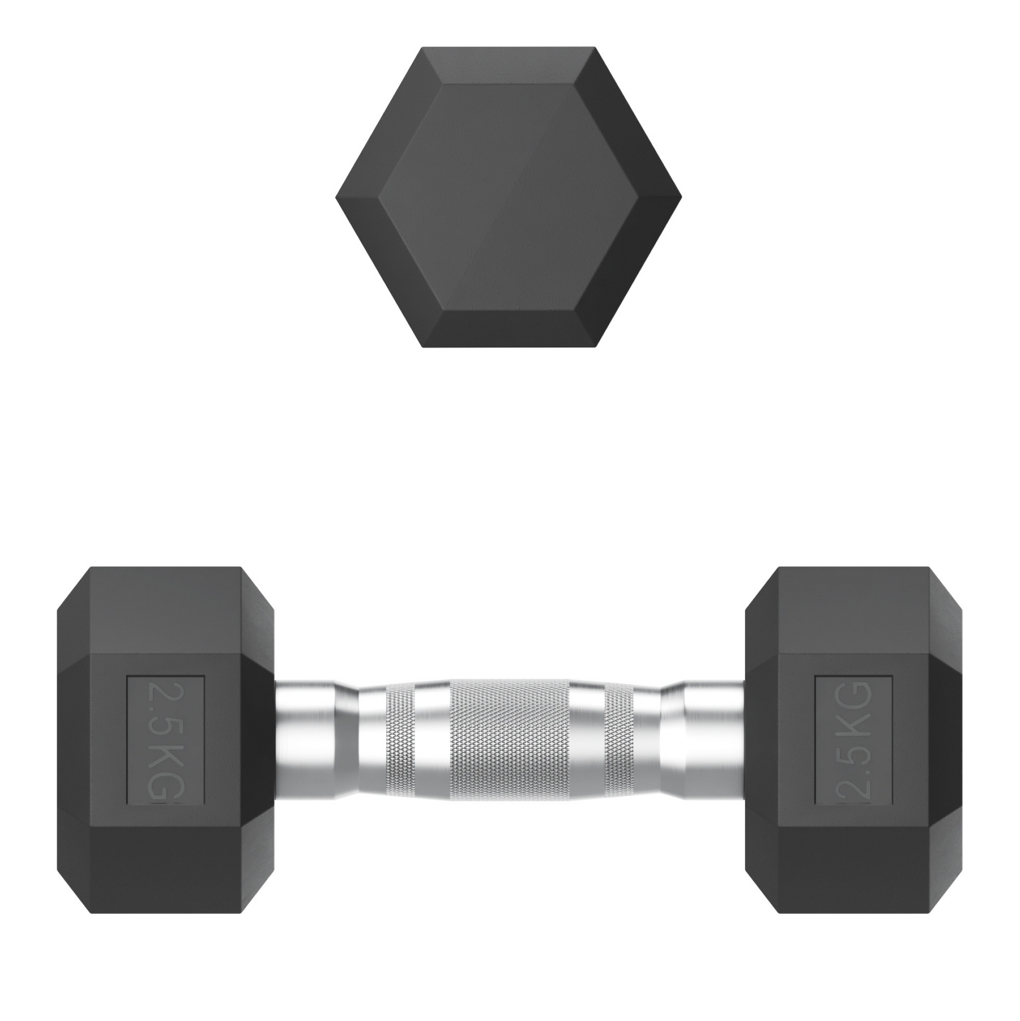 Гантель гексагональная обрезиненная 2,5 кг UnixFit DBHEX2_5x2 2 шт
