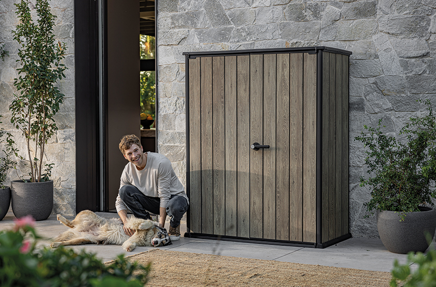 Комплект для хранения: сарай "Pent 9x7" + шкаф "Vertical Shed" 1400л (светло-коричневый)