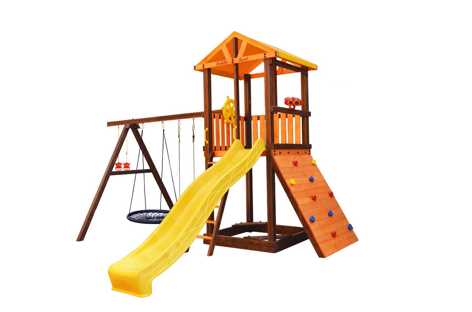 Игровой комплекс Perfetto Sport Pitigliano-5 + качели Паутина