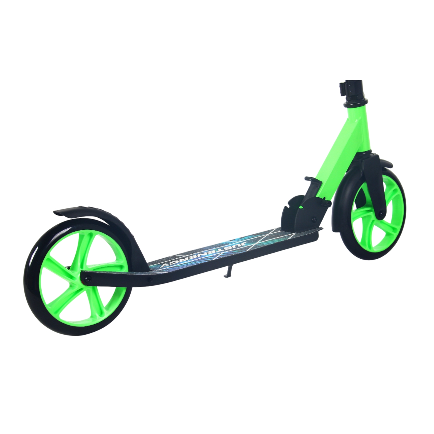 Самокат 200мм Justenergy JE-SA200-50 green (фонарь и наклейка в подарок)