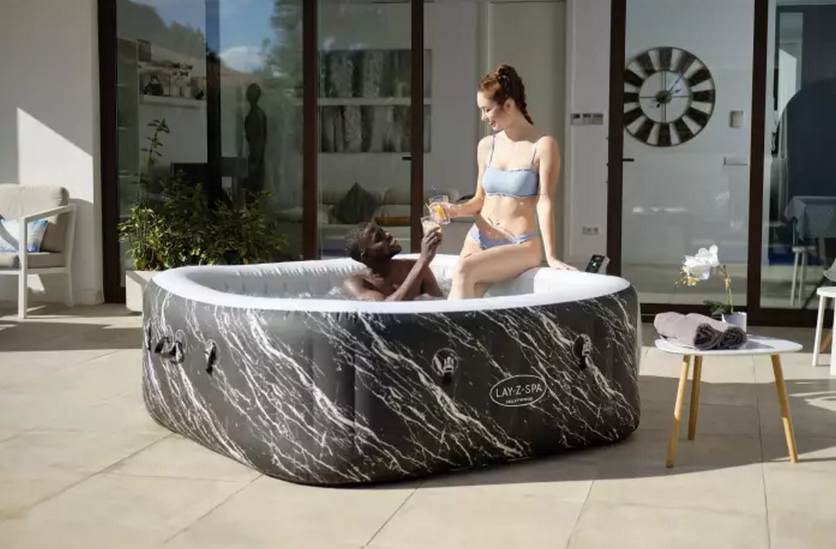 СПА-бассейн 180х180х66см Hollywood Luxe AirJet 6 Marble 778л, квадратный, аэромассаж, подсветка Bestway 6001F BW