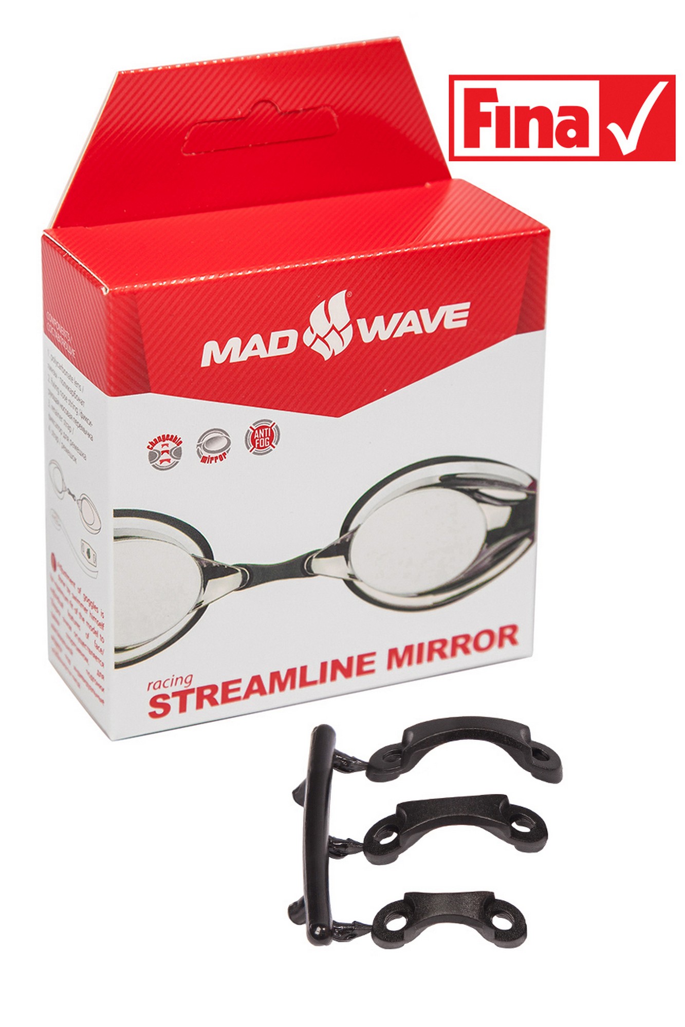 Стартовые очки Mad Wave Streamline Mirror M0457 02 0 05W красный