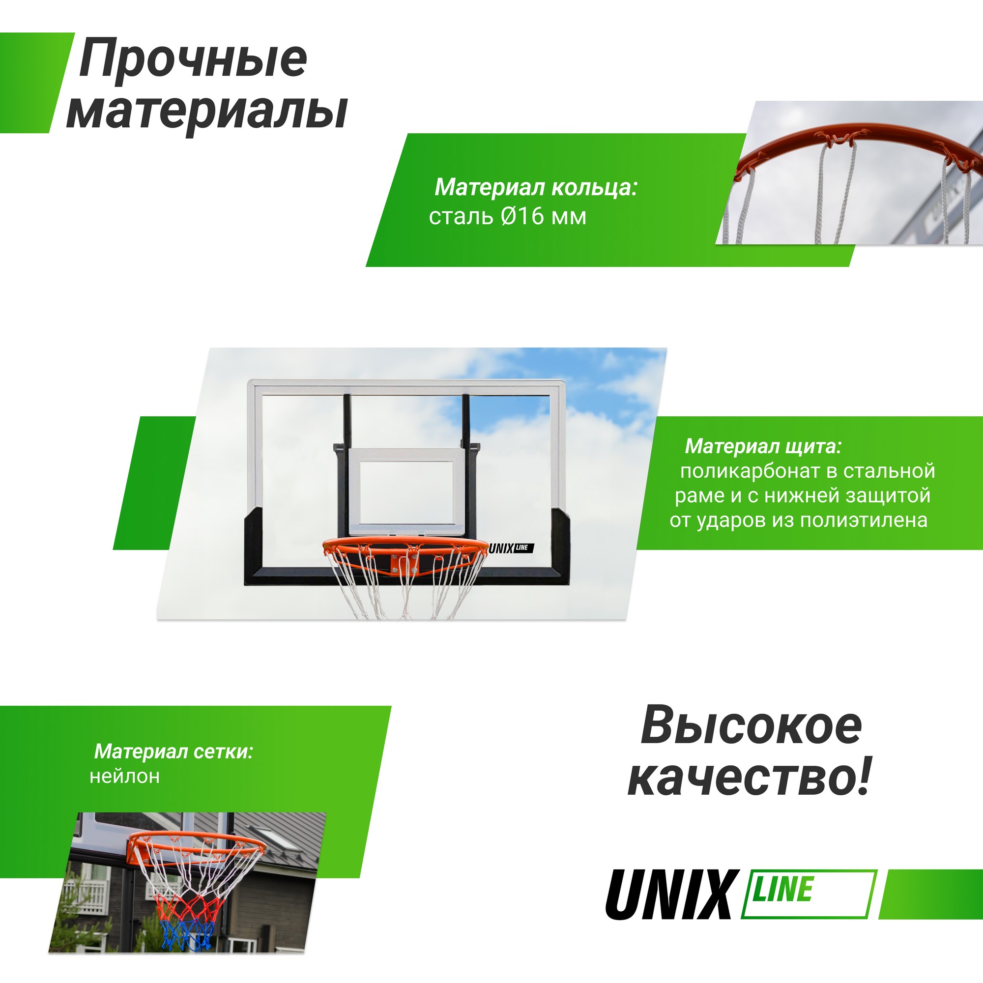 Баскетбольный щит Unix Line B-Backboard 48"x32" R45 BBBDS122BW