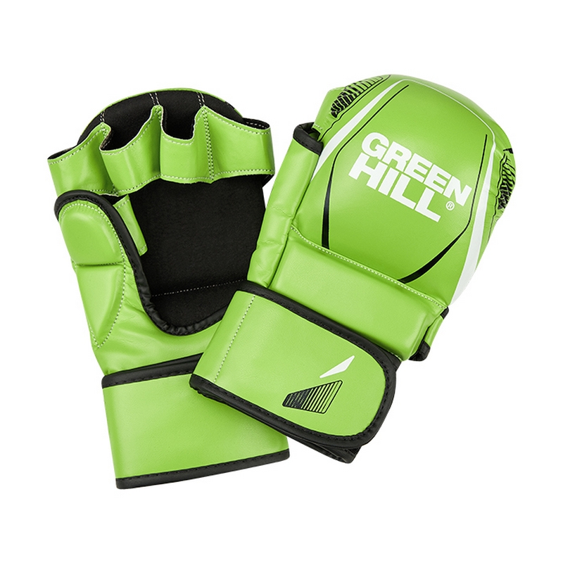 Гибридные перчатки для ММА Green Hill MMI-603GH зелено-черный