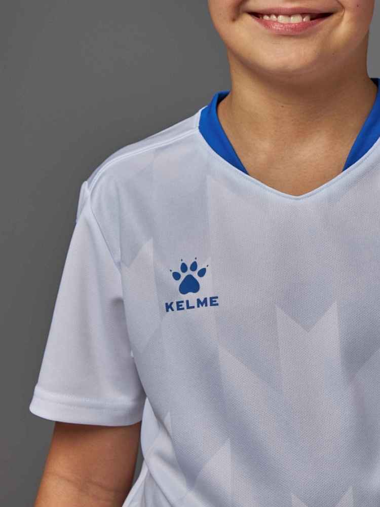 Детская футбольная форма Kelme Short-Sleeved Football Suit 8251ZB3003-100 White\Blue