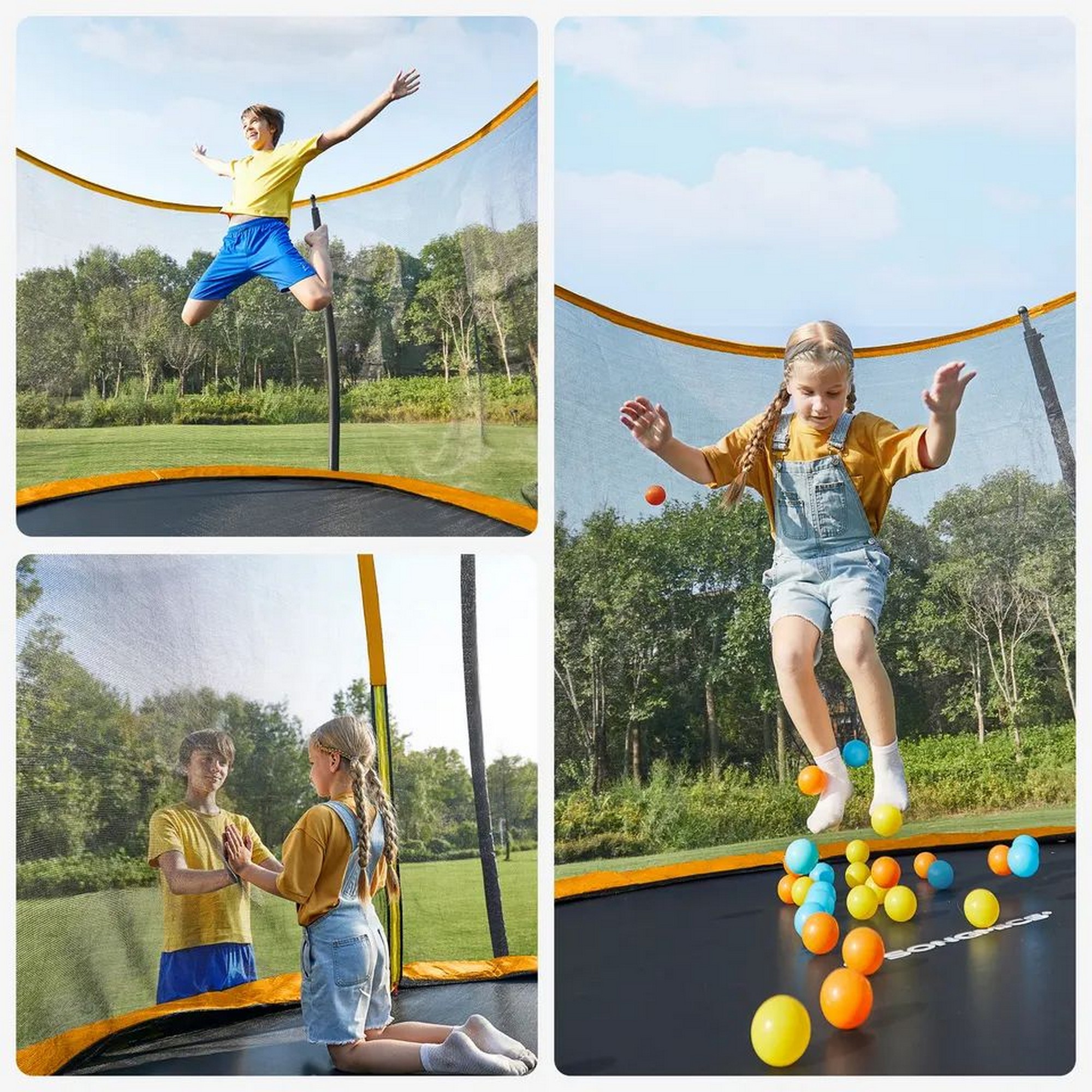Батут с защитной cеткой Perfetto Sport Activity 12", d370см, зеленый