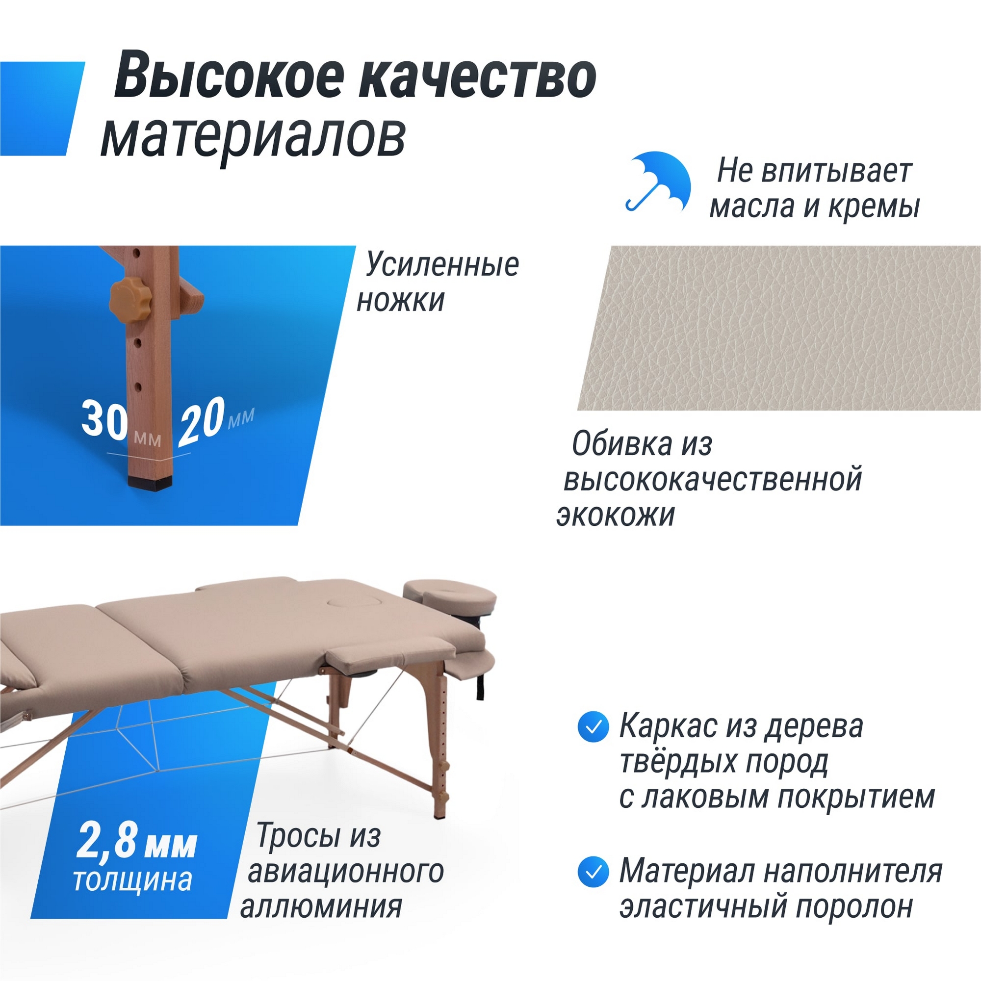 Массажный стол 3 Section Unix Serenity MTSERENITYGY Grey