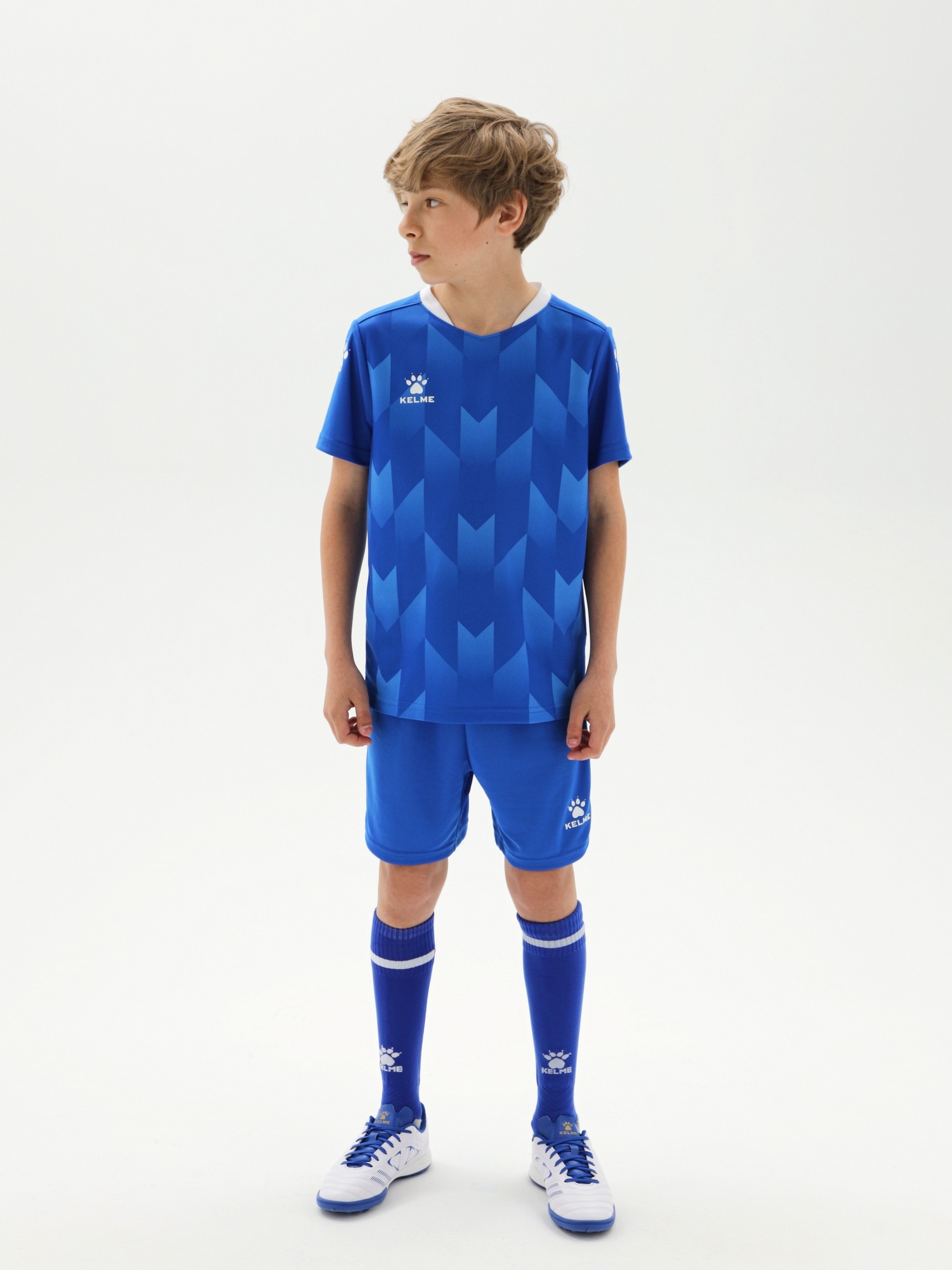Детская футбольная форма Kelme Short-Sleeved Football Suit 8251ZB3003-481 Blue