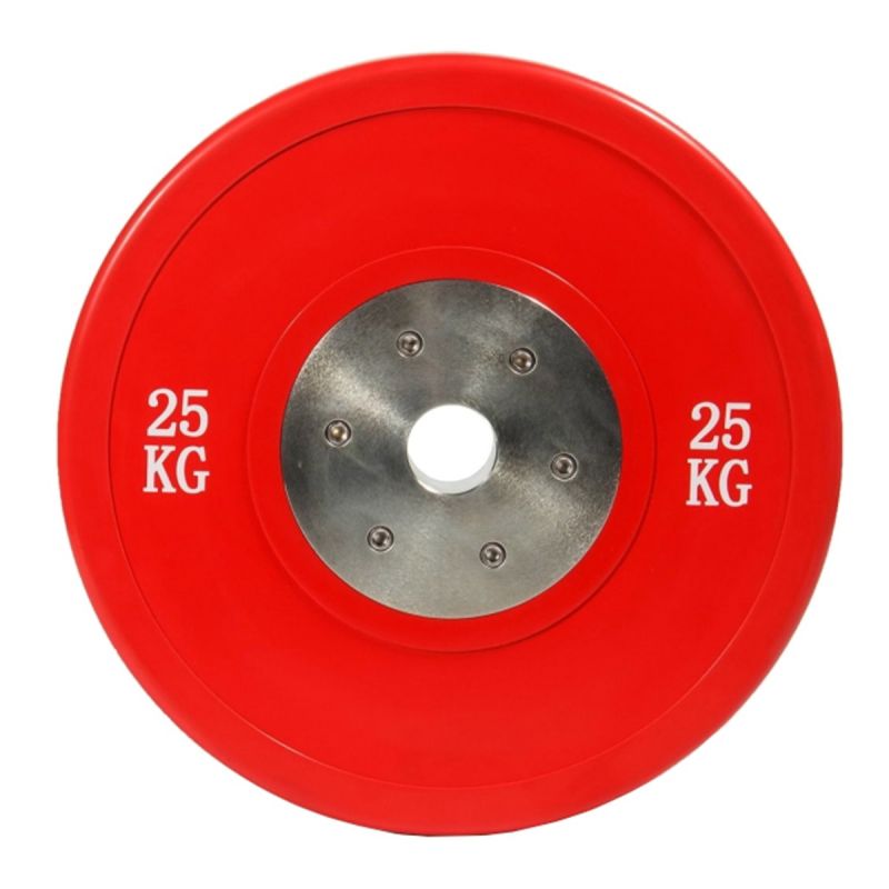 Диск профессиональный обрезиненный цветной D51 мм, 25 кг Profi-Fit красный