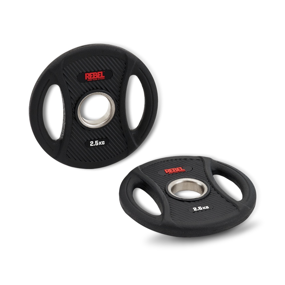 Диски олимпийские обрезиненные с двумя хватами 2,5 кг (пара) REBEL R-PVP-2.5-PAIR