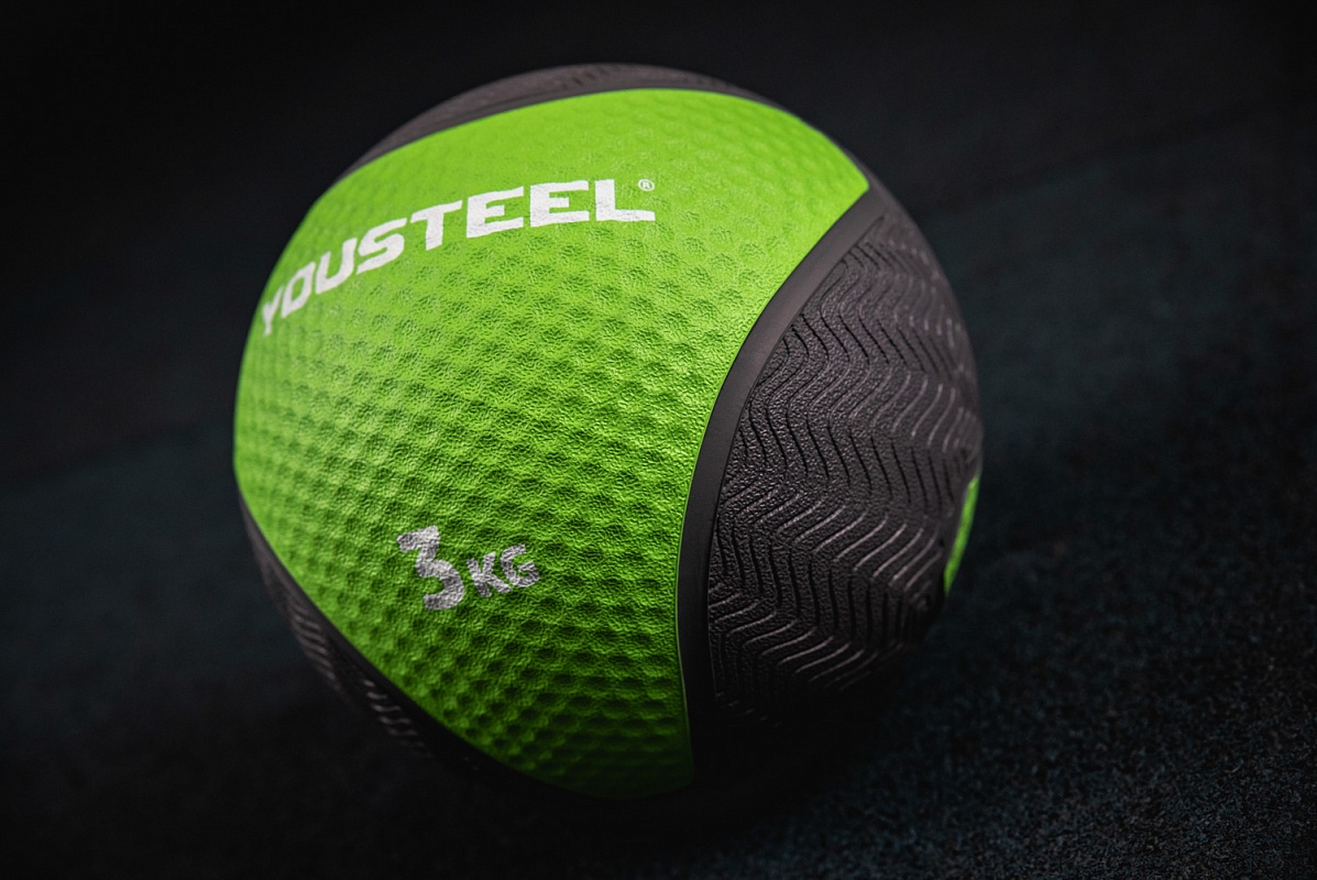 Медицинбол резиновый 3KG YouSteel 23см