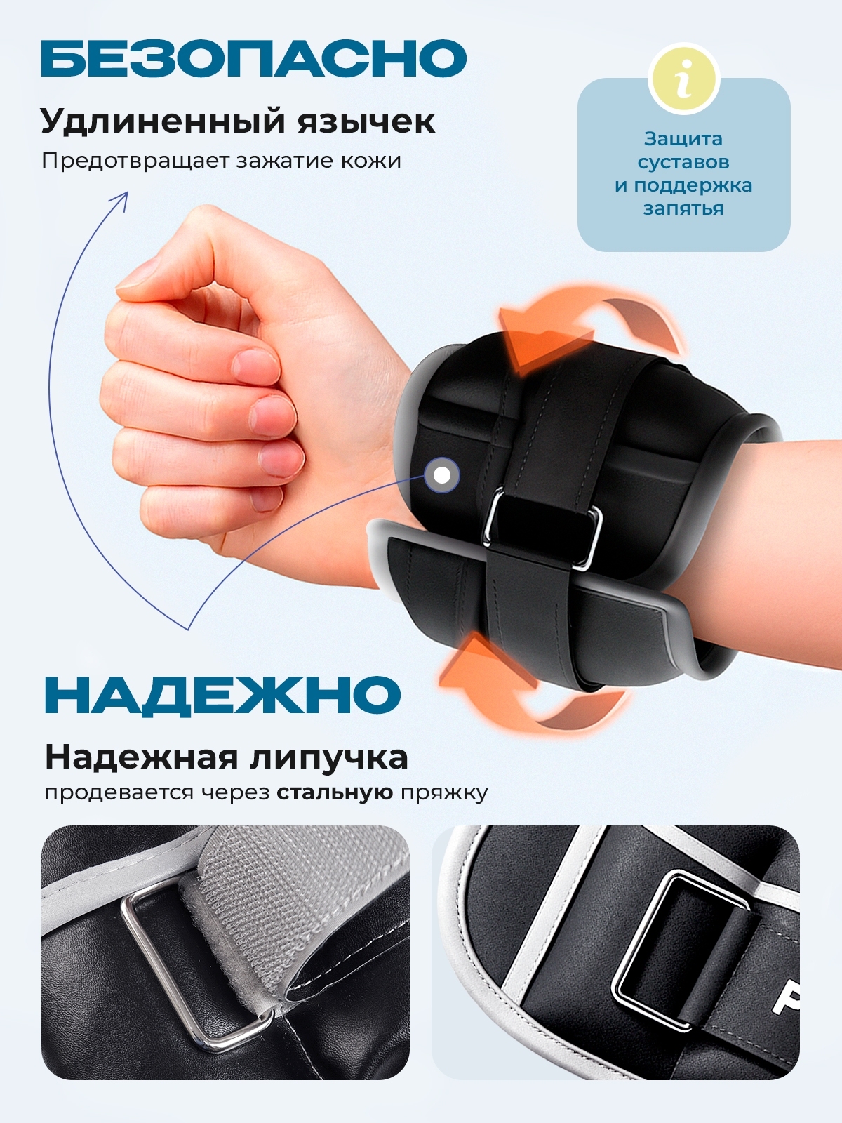 Утяжелители для рук и ног, 2 шт по 2,5 кг PROIRONУТ225Ч черный