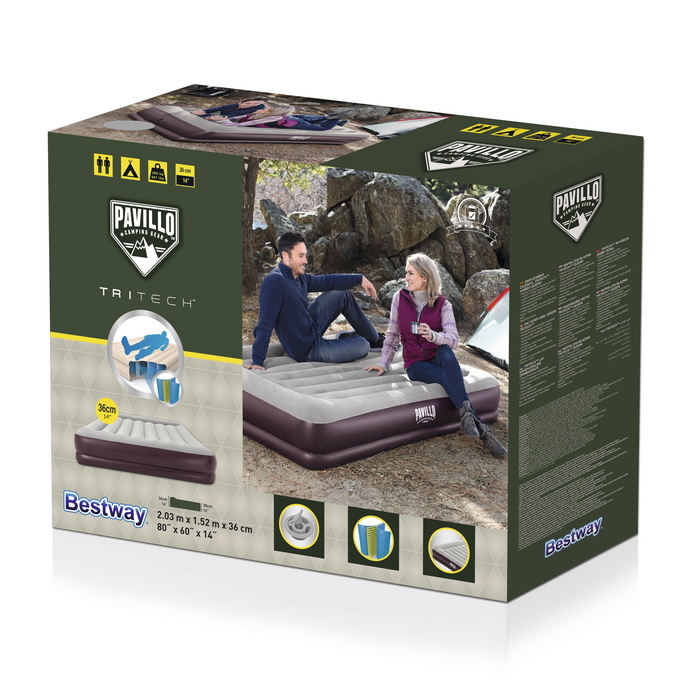 Надувная кровать Bestway Tritech Airbed 203х152х36см с подголовником 67699
