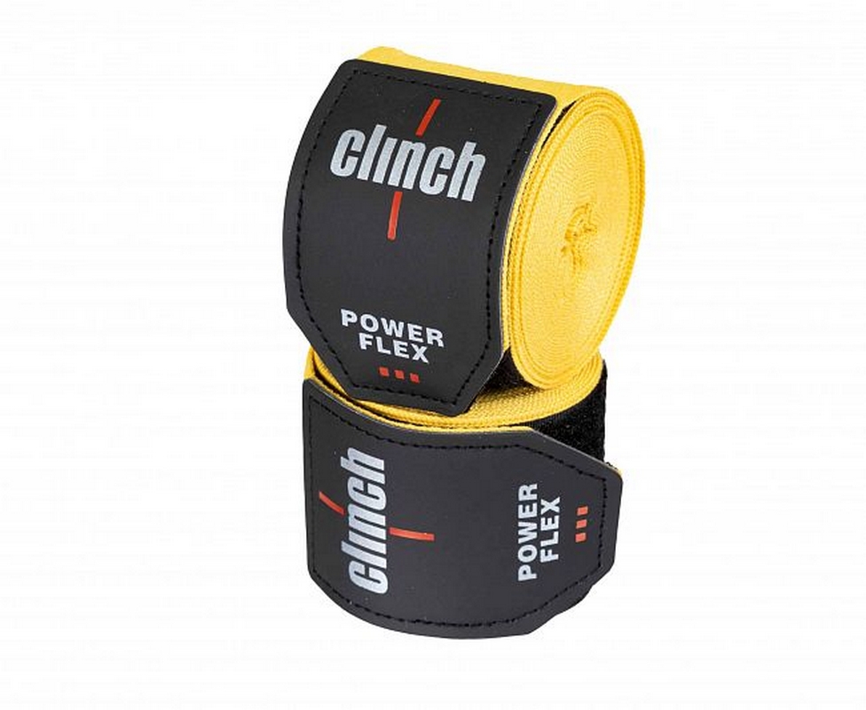 Бинты боксерские 350см Clinch Boxing Hand Wrap Power Flex C239 желтый длина 3.5 м
