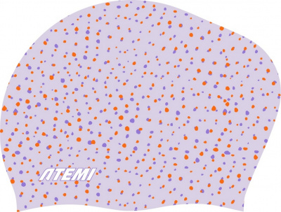 Шапочка для плавания Atemi long hair cap Point violet flower TLH1PVF принт