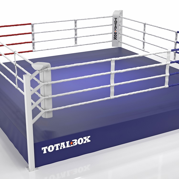 Боксерский ринг на помосте 0,5 м Totalbox размер по канатам 6×6 м РП 6-05