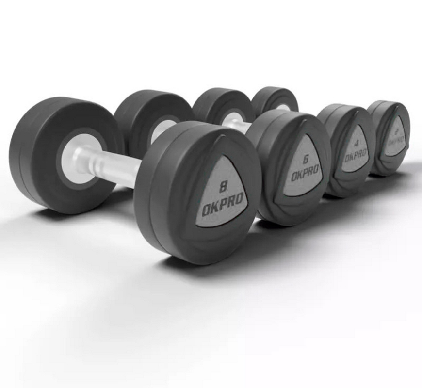 Набор полиуретановых гантелей от 12 до 30 кг (шаг 2 кг) OKPRO OK1032B-12-30-G