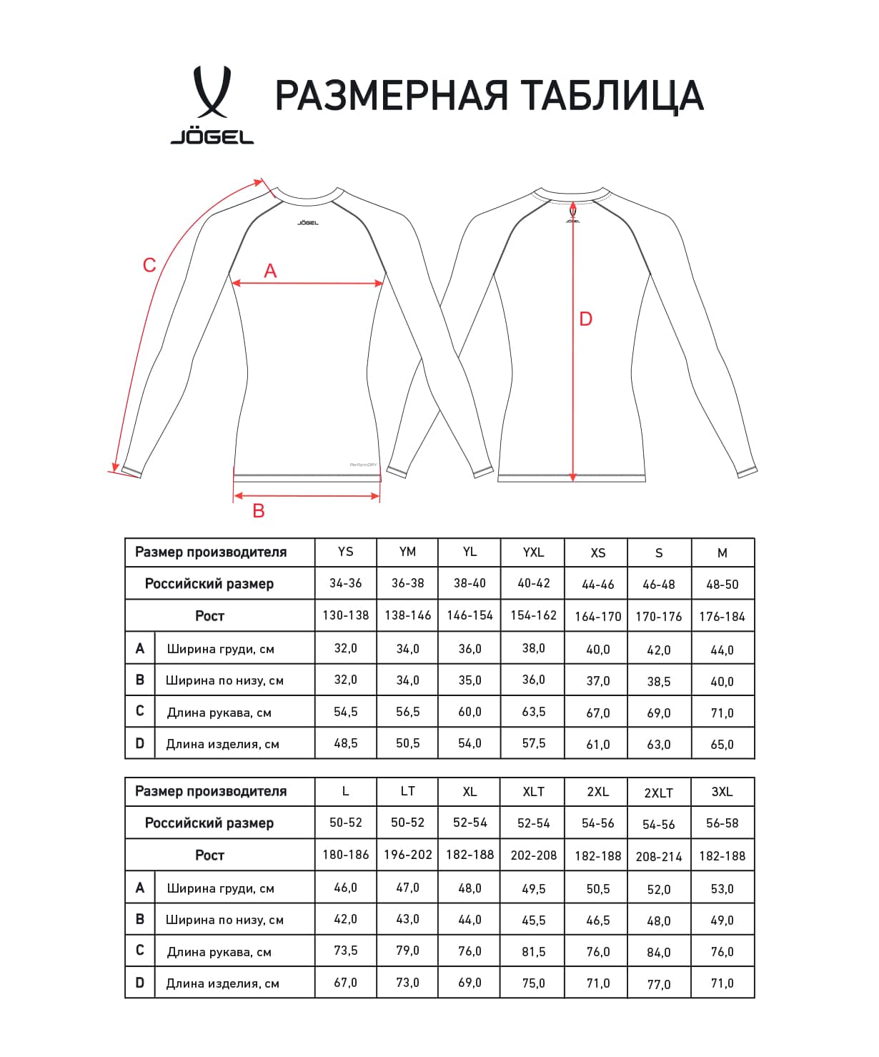 Футболка компрессионная с длинным рукавом Jogel CAMP PerFormDRY Baselayer LS Tee, черный