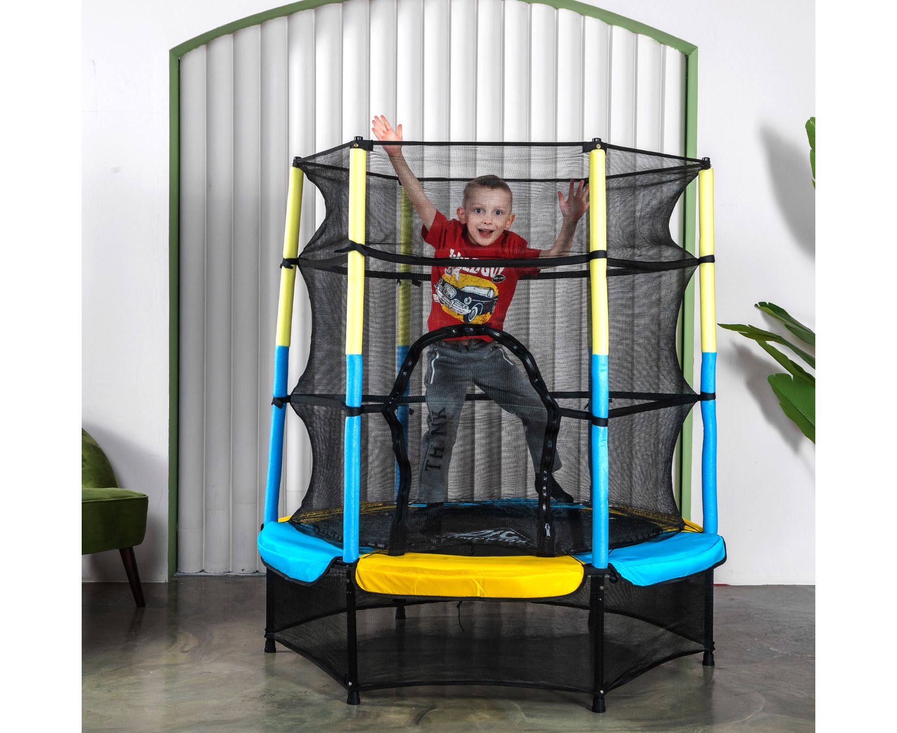 Батут DFC Jump Kids 55" (137см) 55INCH-JD-YB желто-синий