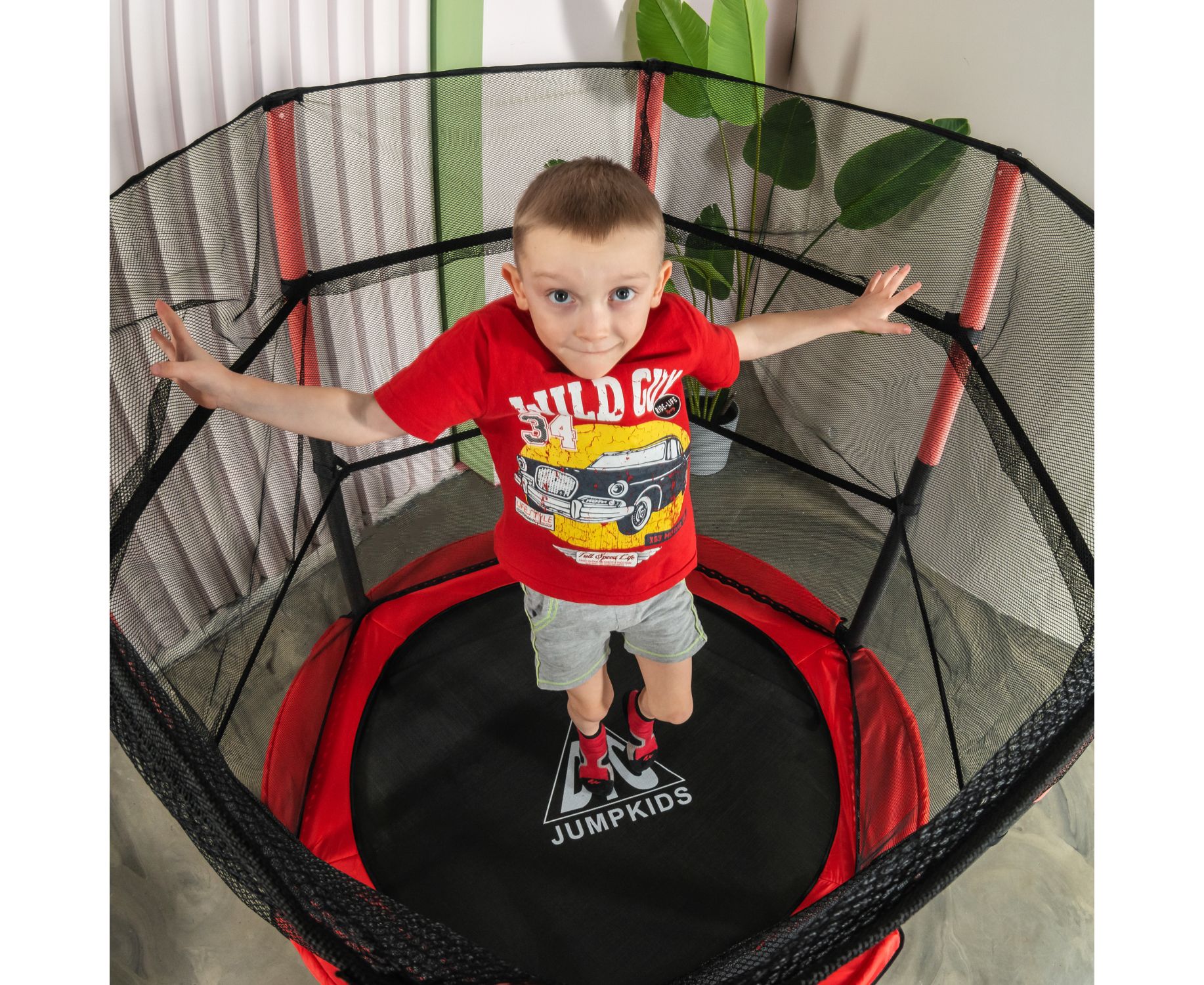 Батут DFC Jump kids 55" (137см) 55INCH-JD-RG красно-серый