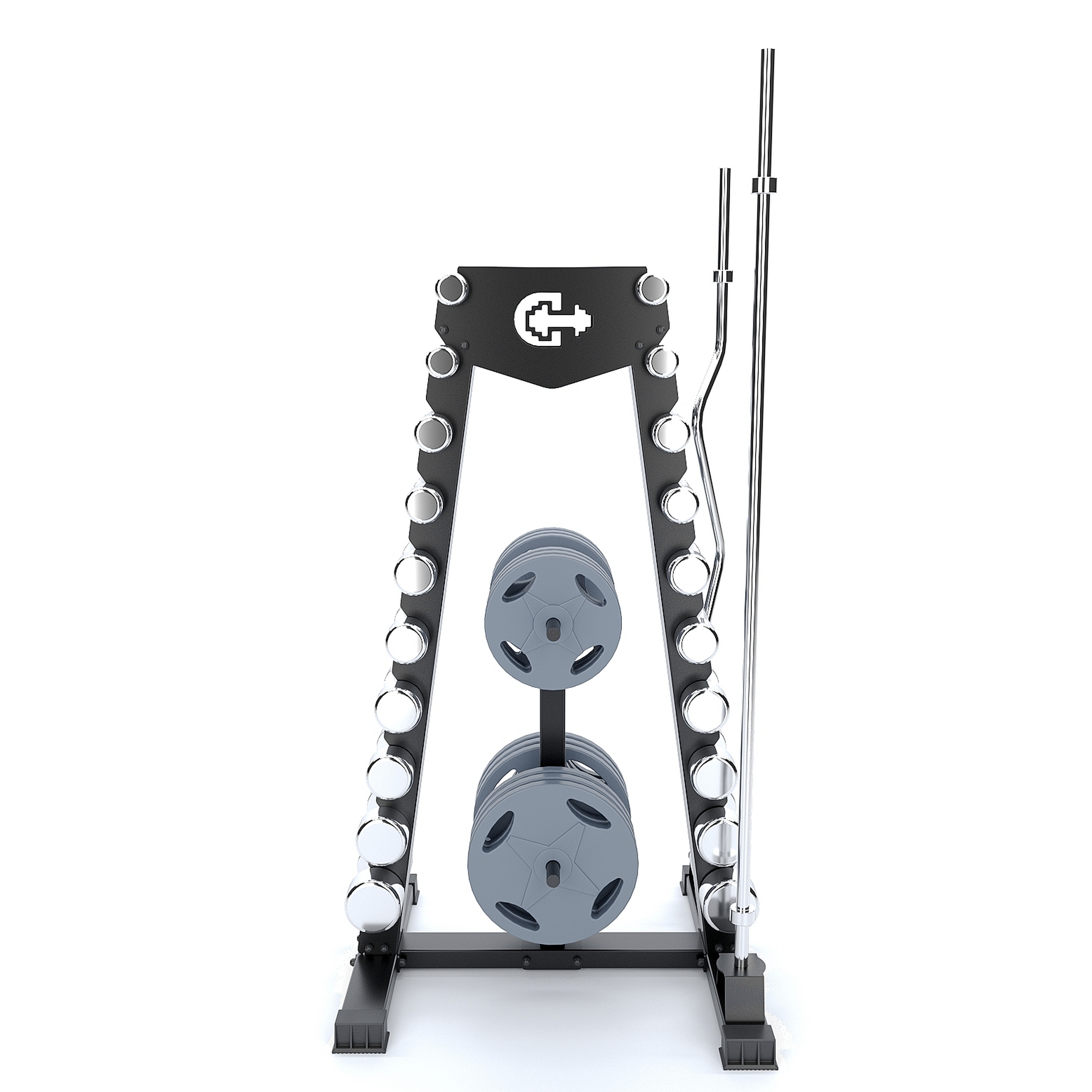 Стойка для хранения гантелей, дисков и грифов Domsen Ds49 d25мм | Premium Fitness