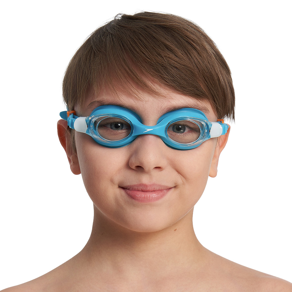 Очки для плавания детские 6-14 лет Speedo SKOOGLES Jr 8-7500645002-C16MP прозрачные линзы, голубая оправа