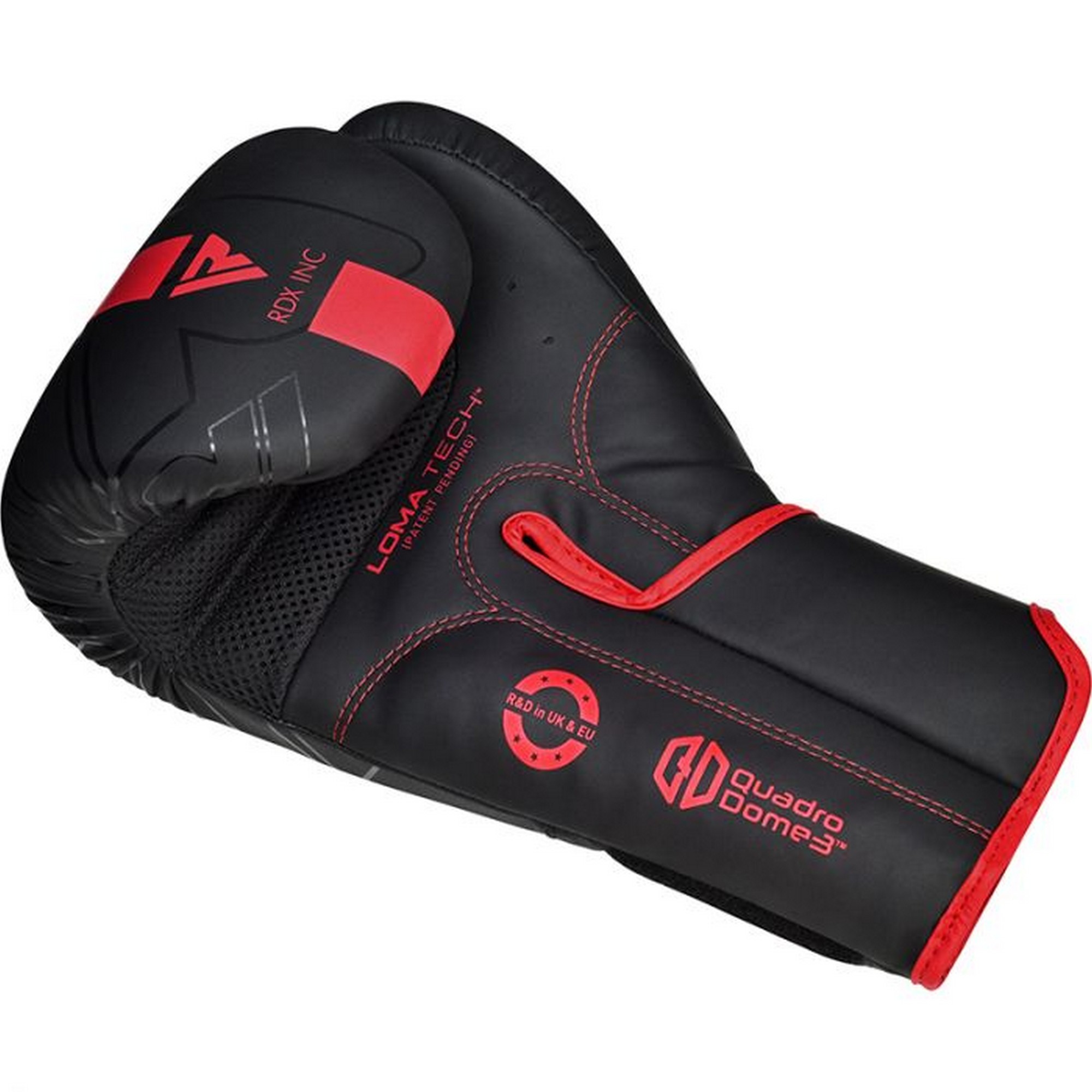 Перчатки тренировочные RDX BGR-F6MR-8OZ черный\красный матовый
