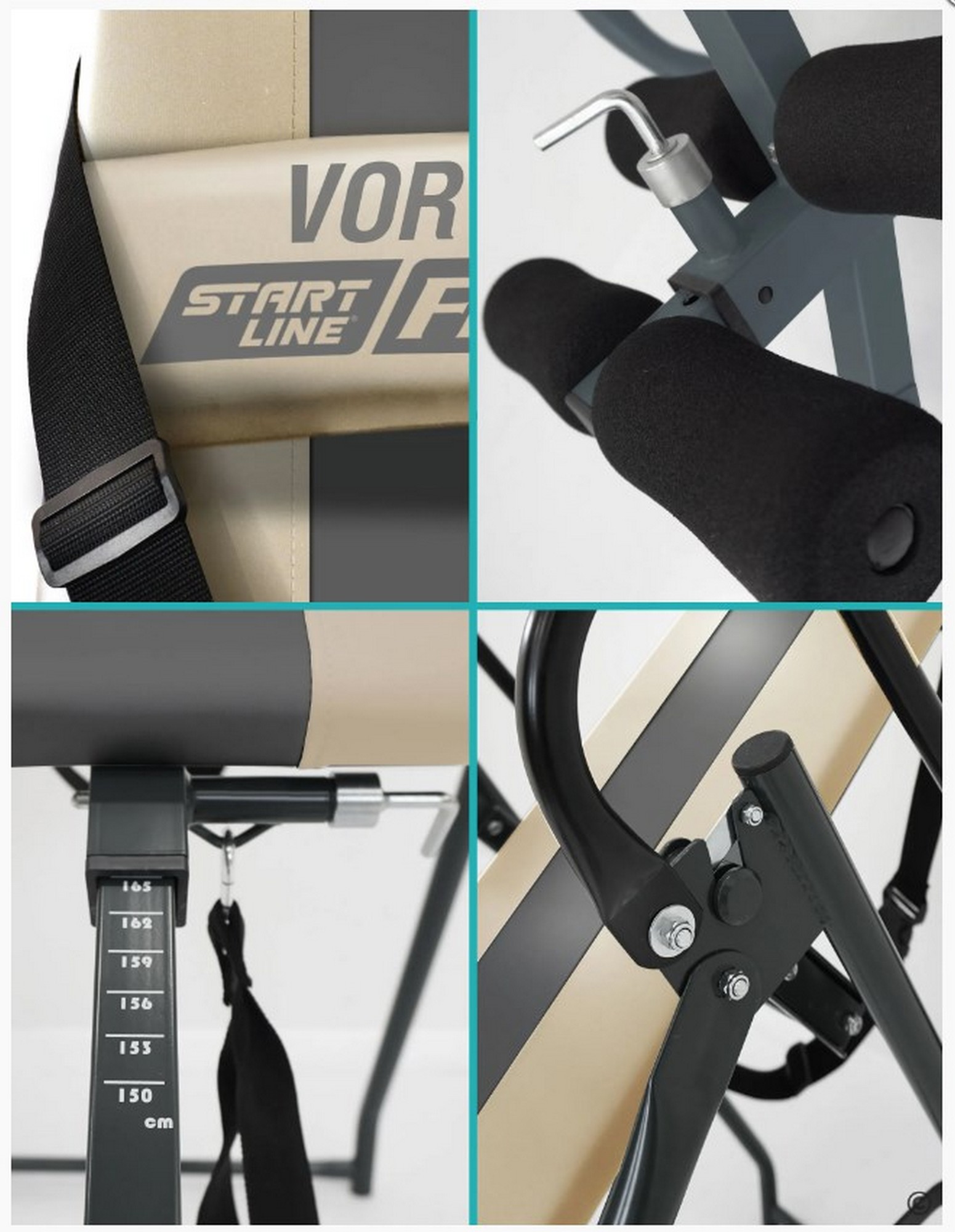 Инверсионный стол Start Line Vortex с подушкой SLFIT03-BS бежево-серый