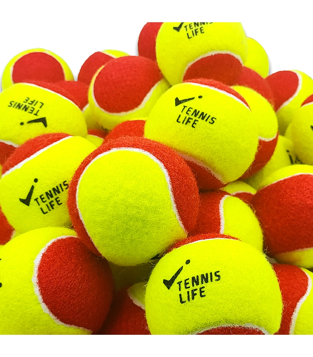 Детские мячи для тенниса 48 шт Tennis Life TL-RED красно-желтый