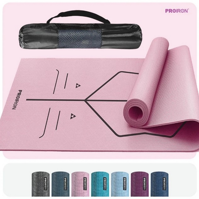 Коврик для йоги и фитнеса 173x61x0,4см ПВХ PROIRON К1736104Р розовый