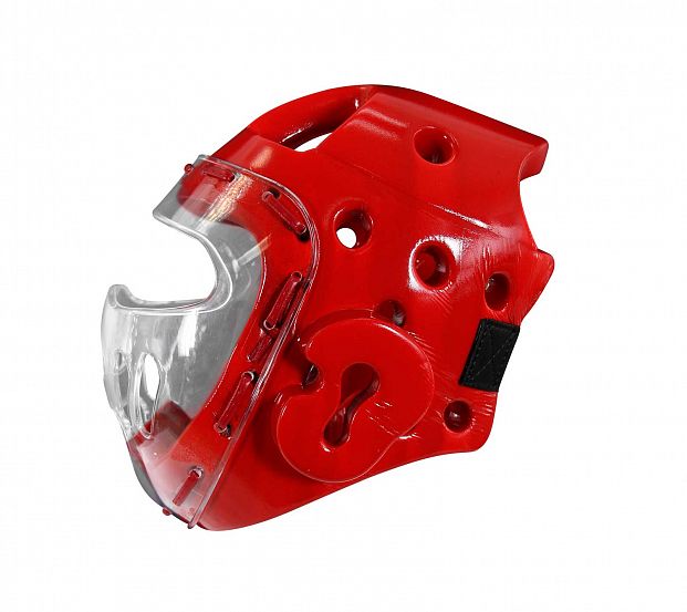 Шлем для тхэквондо с маской Adidas Head Guard Face Mask WT adiTHGM01 красный