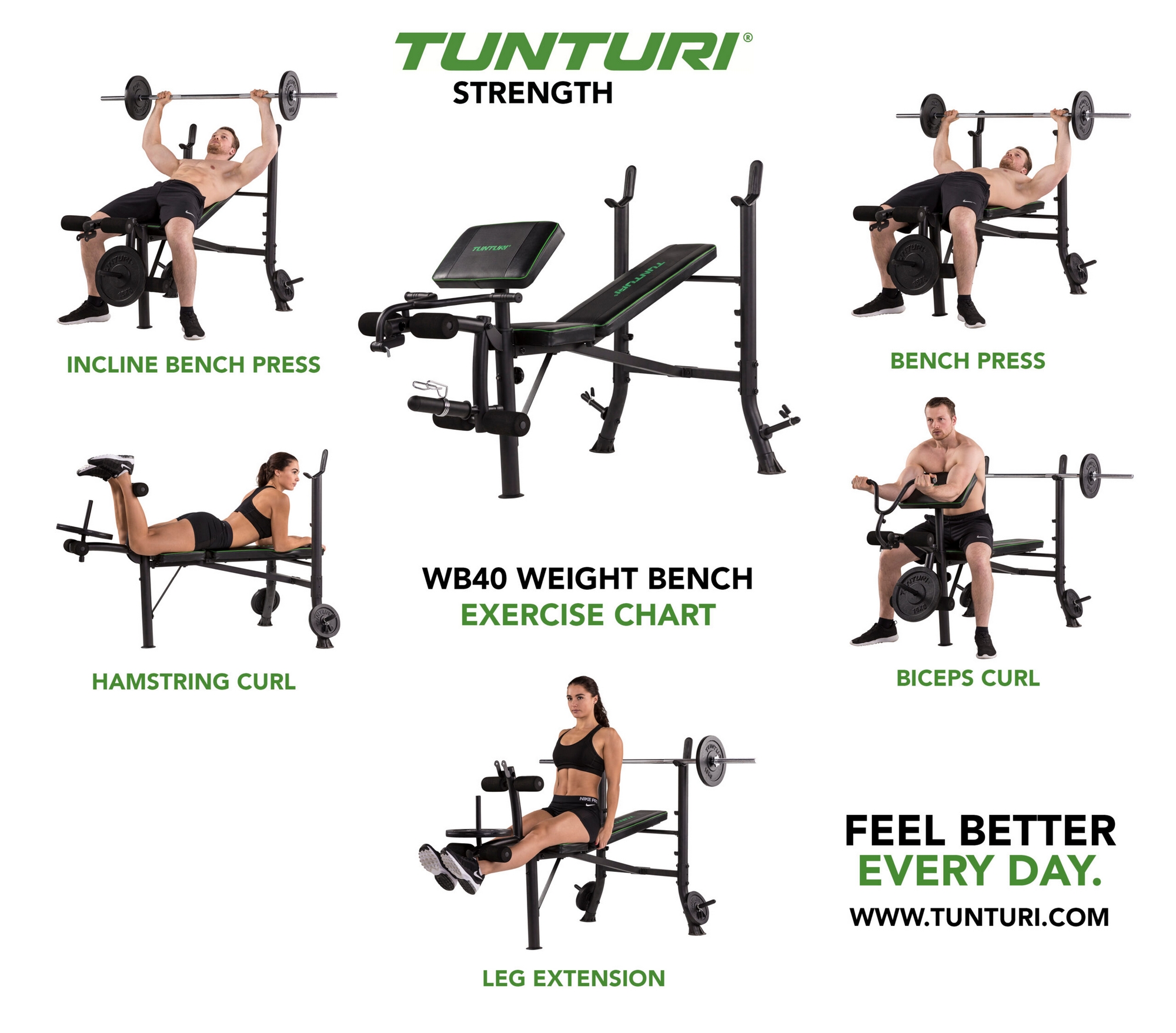 Скамья для жима Tunturi WB40 17TSWB4000 | Premium Fitness