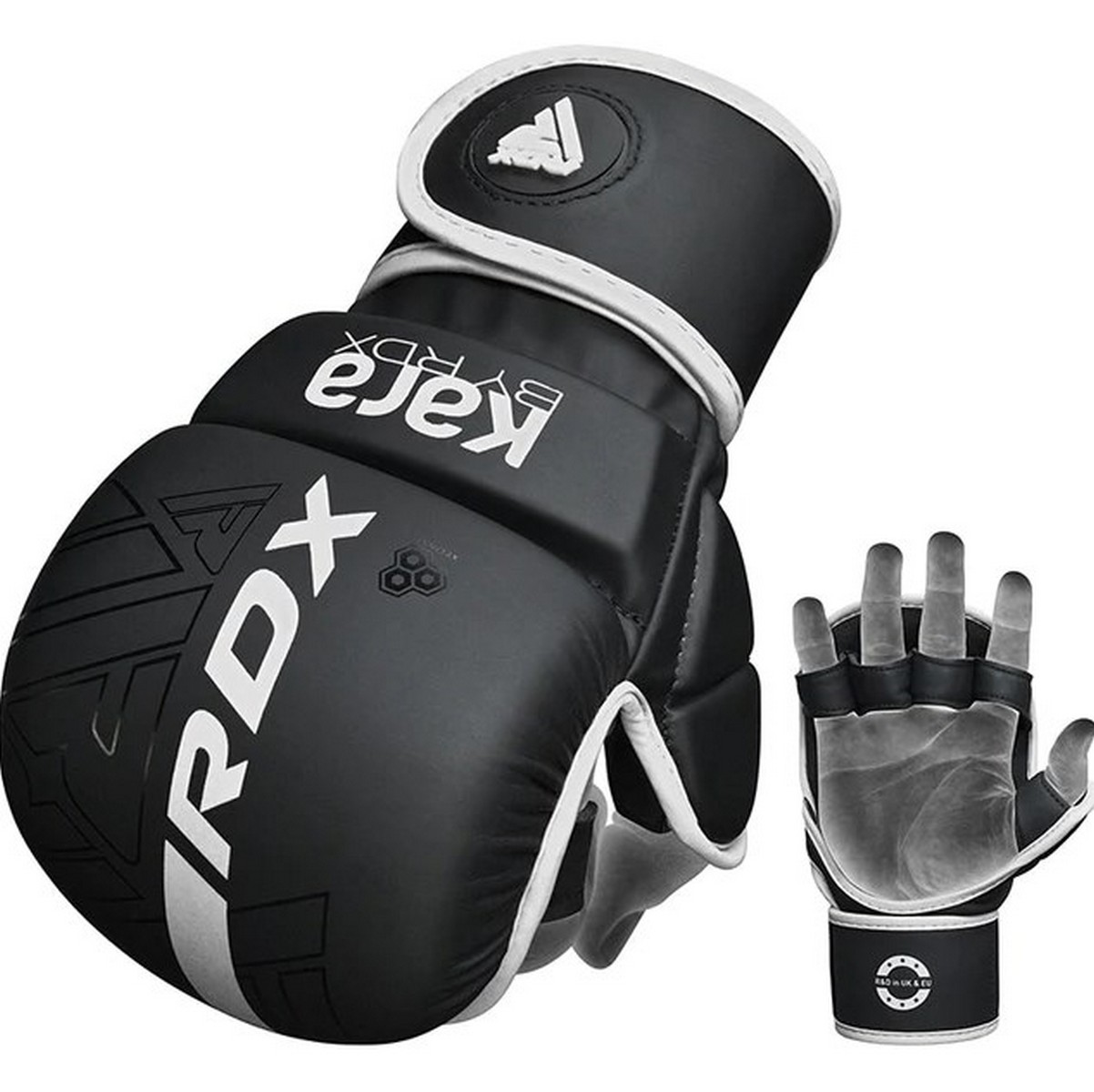 Перчатки тренировочные RDX Grappling Shooter F6 Plus GSR-F6MW+ черный\ белый матовый