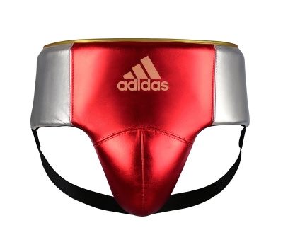 Защита паха мужская Adidas AdiStar Pro Мetallic Groin Guard красно-серебристо-золотая
