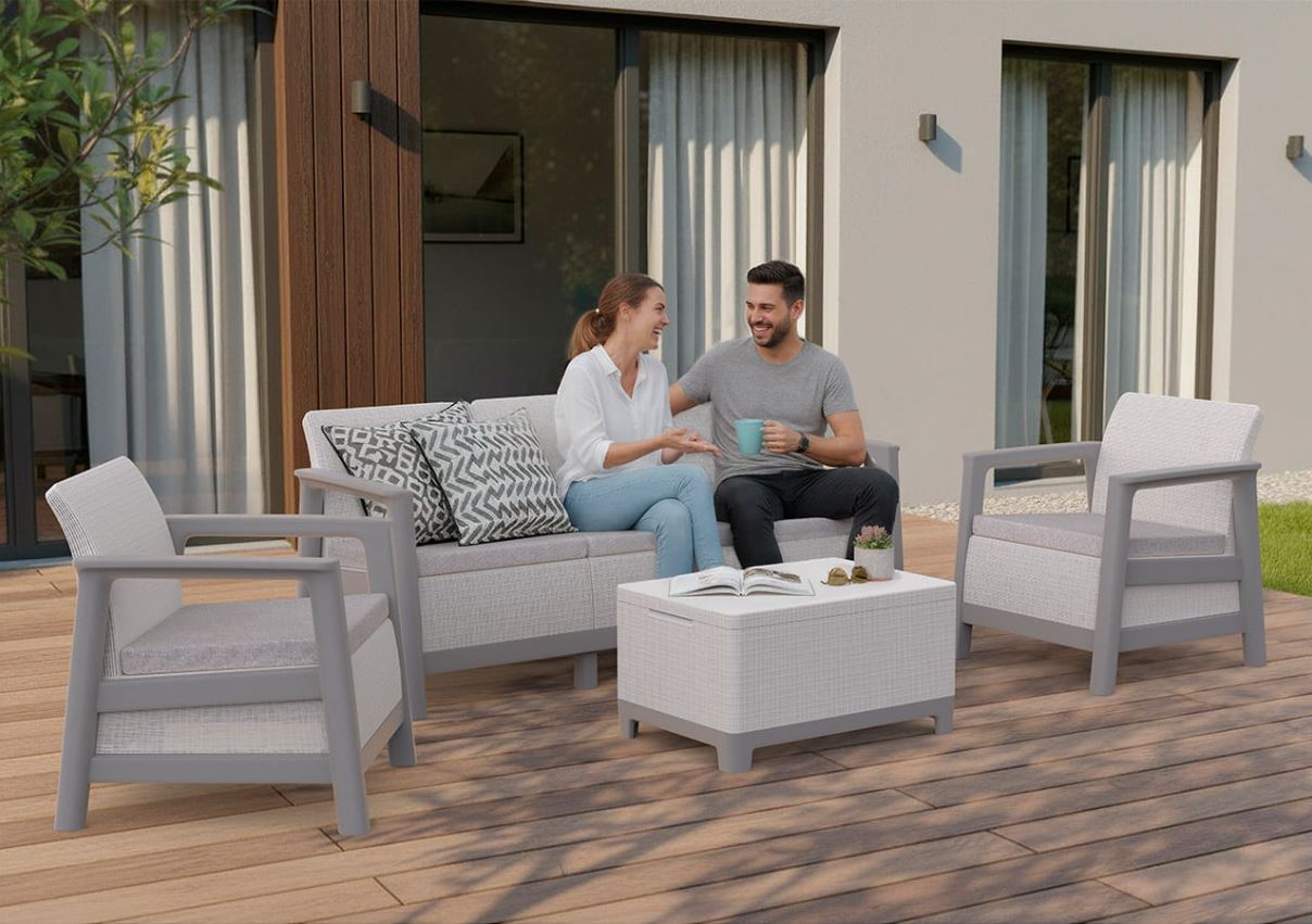 Комплект мебели Сканди (Scandi Linea 3 Seater Set ) пепельно-серый