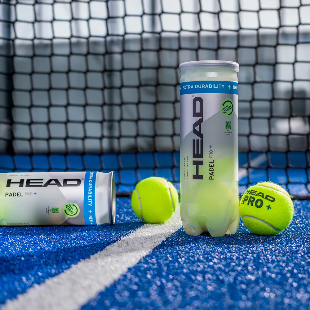 Мяч для падела, уп.3 шт, войлок, нат.резина Head Padel Pro+ 540203 желтый