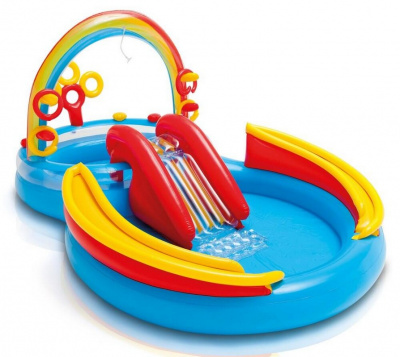 Игровой центр 297х193х135см Intex Радуга, с горкой 57453
