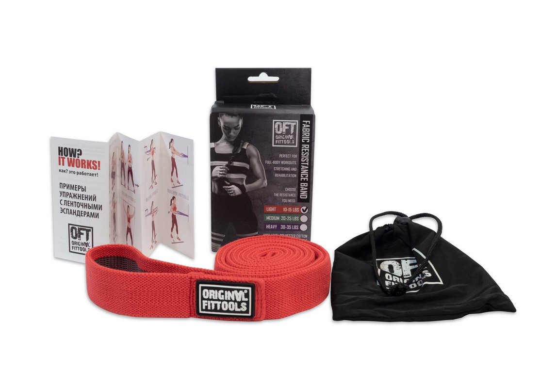 Эспандер ленточный тканевый сопротивление 10-15 LBS Original Fit.Tools FT-FRB-LIGHT