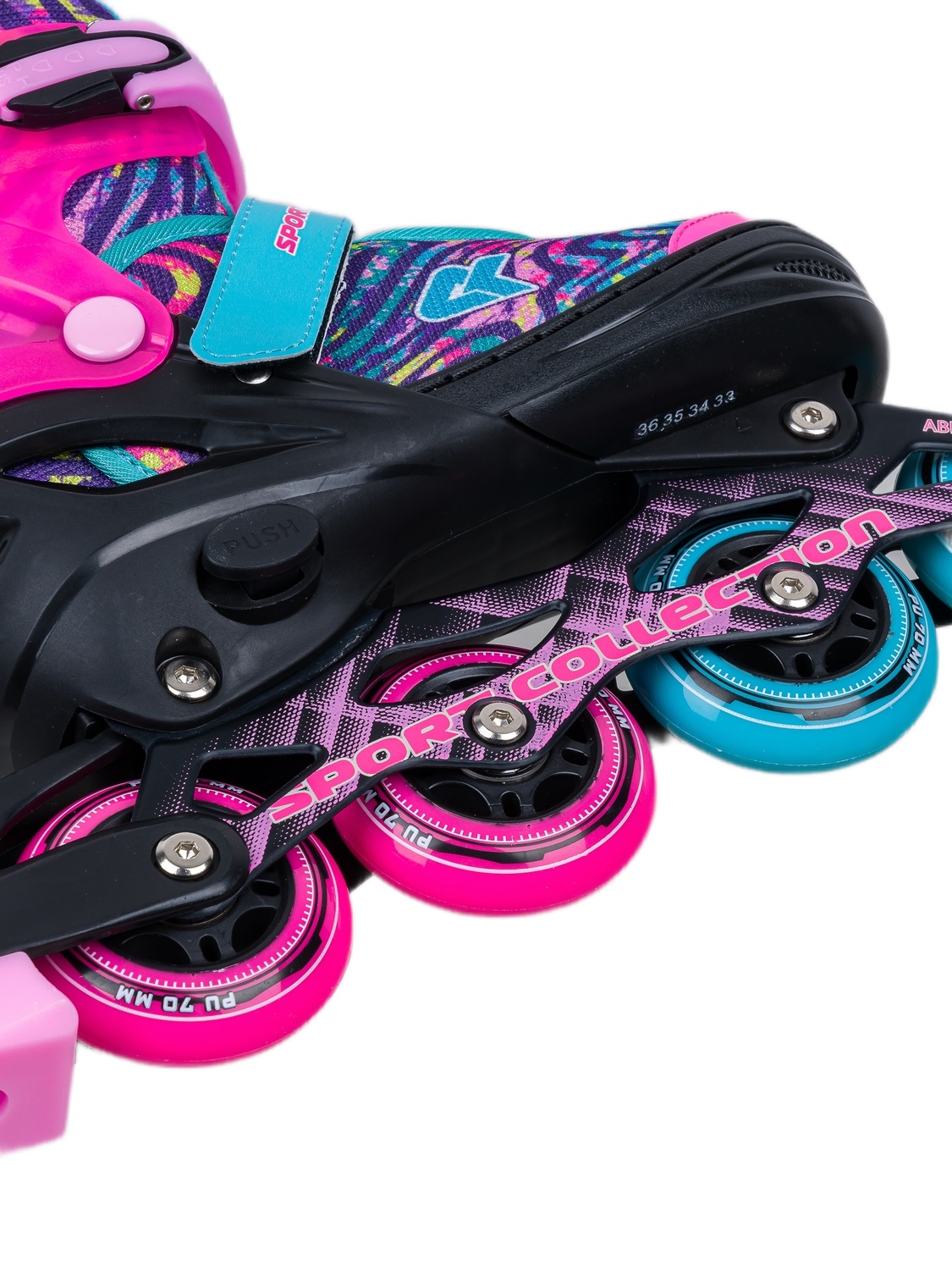 Раздвижные роликовые коньки Alpha Caprice CK-SK-A310-1 Pink-Black (антистресс сквиш лапка в подарок)