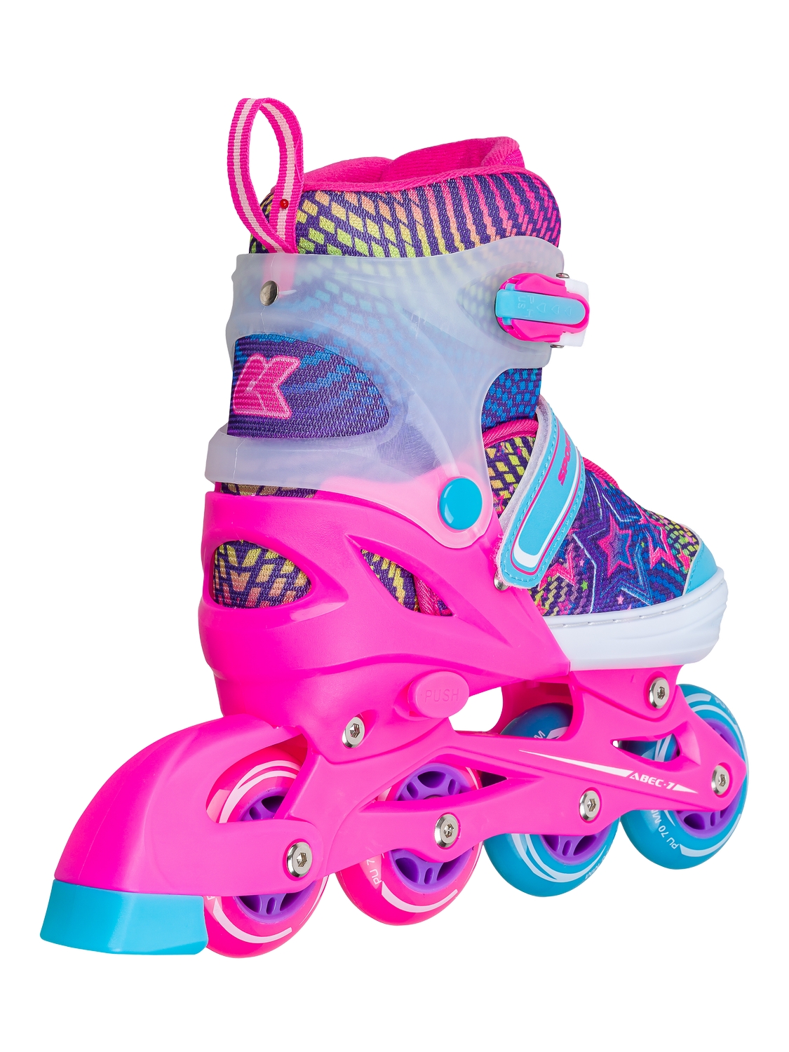 Раздвижные роликовые коньки Alpha Caprice CK-SK-P320-31 Pink (антистресс сквиш лапка в подарок)
