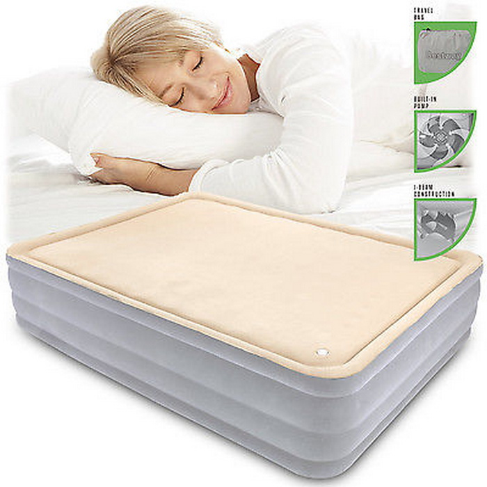 Надувная кровать Bestway FoamTop Comfort Raised Airbed(Queen) 203х152х46см со встр насосом,мягкий верх 67486
