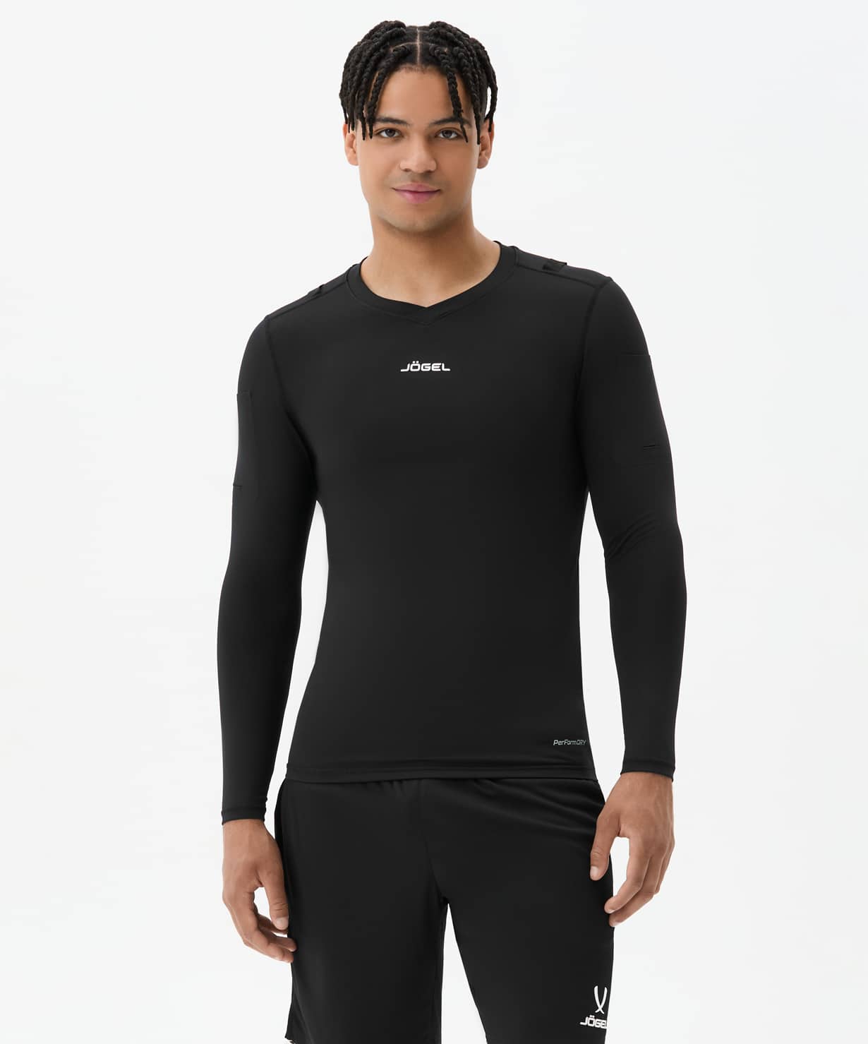 Футболка компрессионная с длинным рукавом судейская Jogel PerFormDRY Referee Baselayer Tee LS, черный
