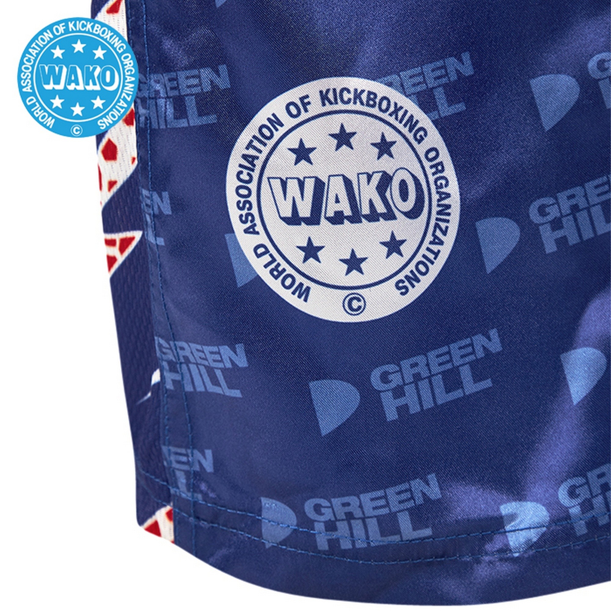 Брюки для кикбоксинга Green Hill WAKO Approved KBT-3628w синий
