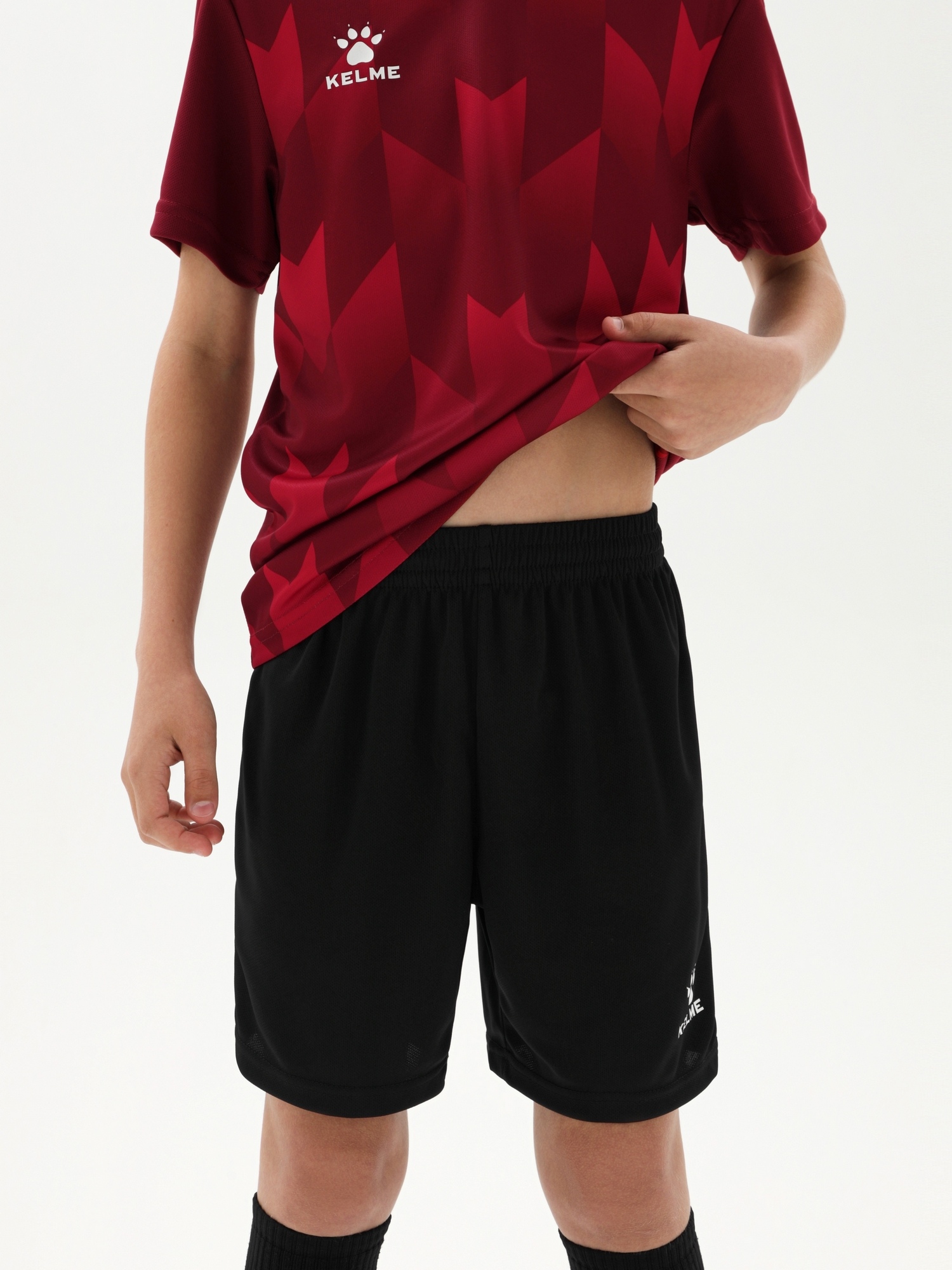 Детская футбольная форма Kelme Short-Sleeved Football Suit 8251ZB3003-603 Burgundy\Black