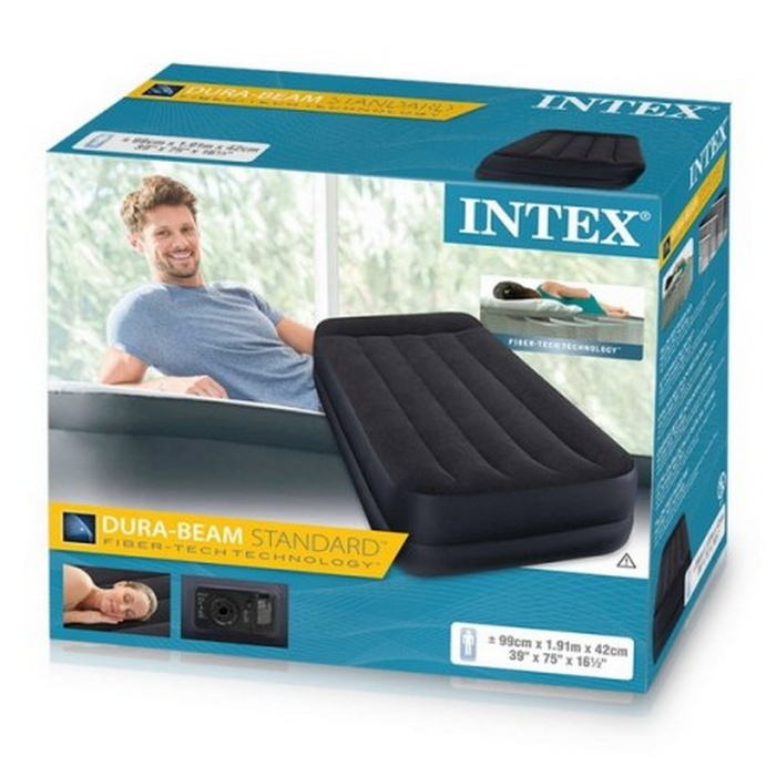 Надувная кровать Intex Twin Pillow Rest Raised Airbed With Fiber-Tech Bip 191х99х42