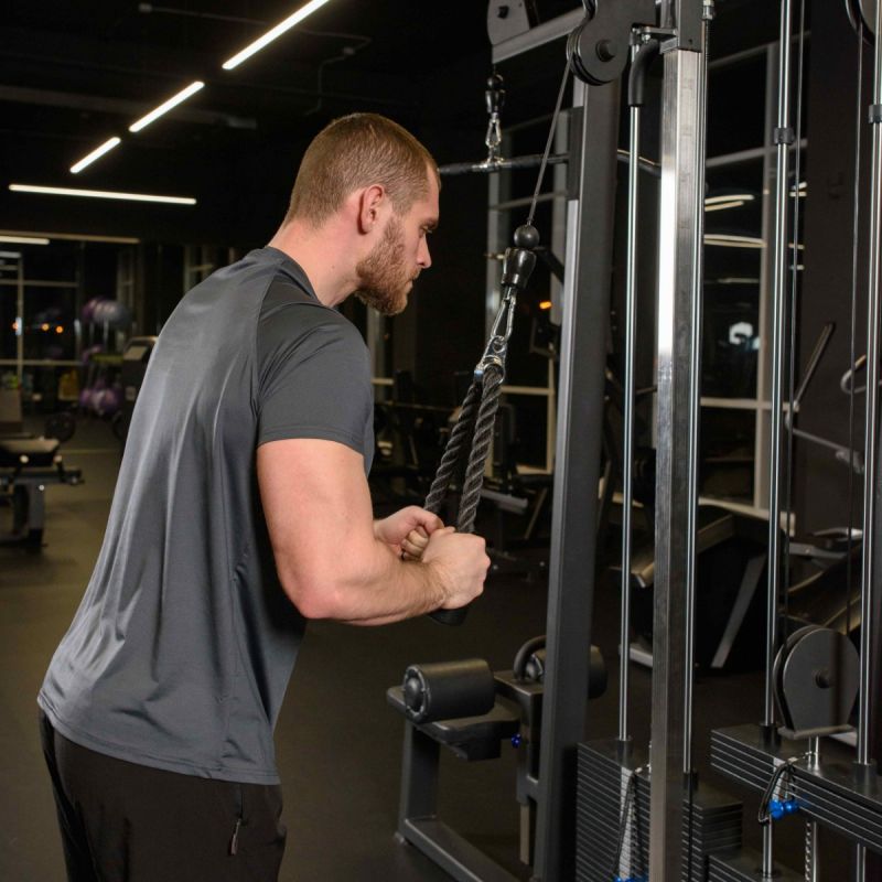 Гибкая тяга (канат) для трицепса с металлическими концами Profi-Fit PROFI-FIT-RT-005 | Premium Fitness