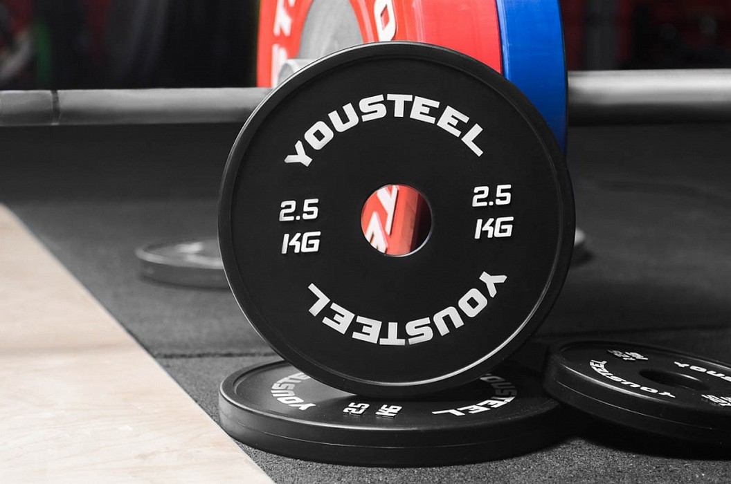 Диск 1,25кг YouSteel каучуковый, тренировочный, черный